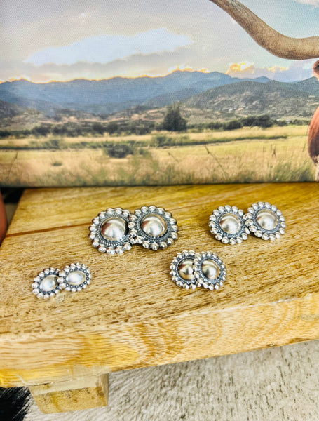 Beaded Button Studs
